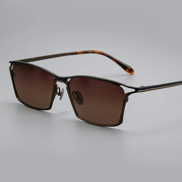 Black Mask Men's Full Rim Big Square Titanium Sunglasses 366885