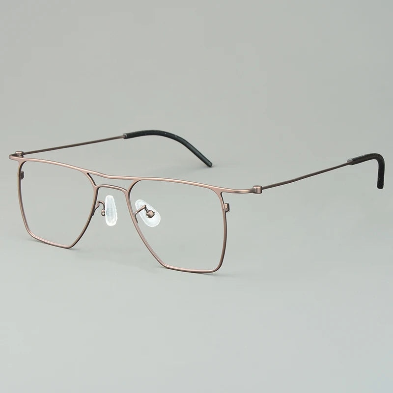 Bobbie Unisex Full Rim Square Double Bridge Titanium Eyeglasses 675502