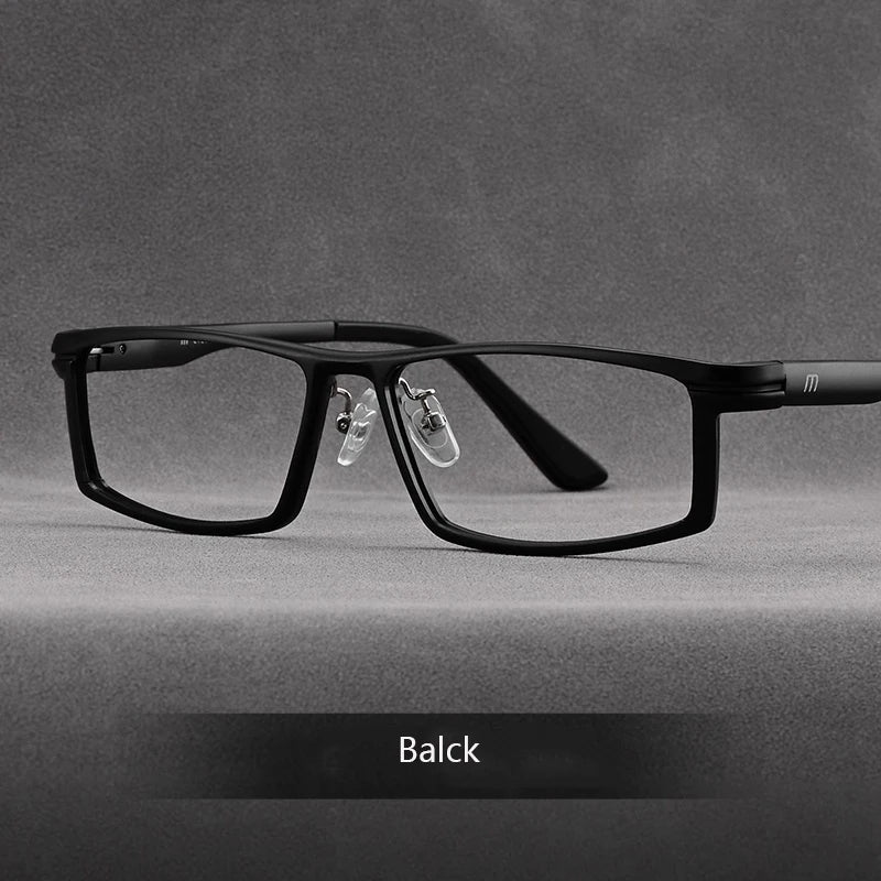 Hdcrafter Men's Full Rim Square Brow Line Titanium Tr 90 Eyeglasses 262701