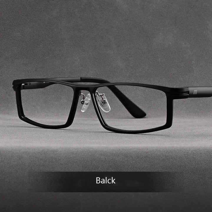 Hdcrafter Men's Full Rim Square Brow Line Titanium Tr 90 Eyeglasses 262701