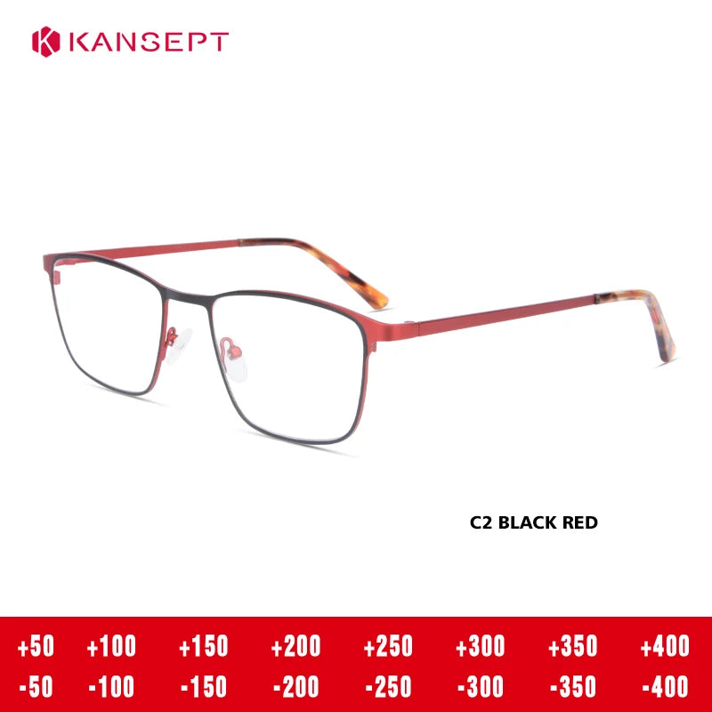 Kansept Unisex Full Rim Square Alloy Tr 90 Reading Glasses 74634