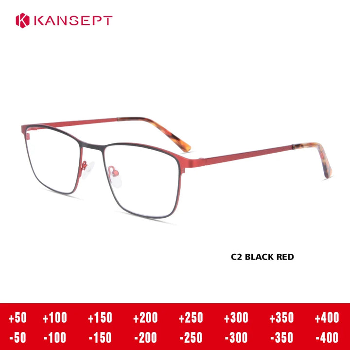 Kansept Unisex Full Rim Square Alloy Tr 90 Reading Glasses 74634
