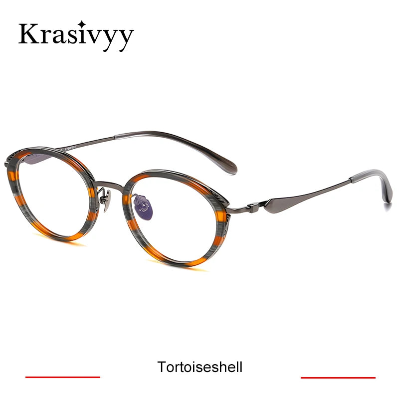 Krasivyy Unisex Full Rim Oval Titanium Prescription Eyeglasses KR6882 - view 8