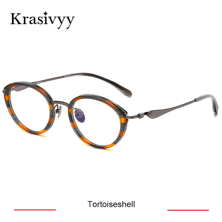 Krasivyy Unisex Full Rim Oval Titanium Prescription Eyeglasses KR6882 - view 8