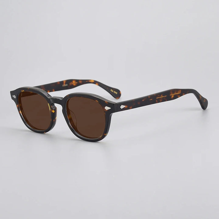 Black Mask Unisex Full Rim Square Acetate Polarized Sunglasses 3846 Sunglasses Black Mask Tortoise-Brown As Shown 