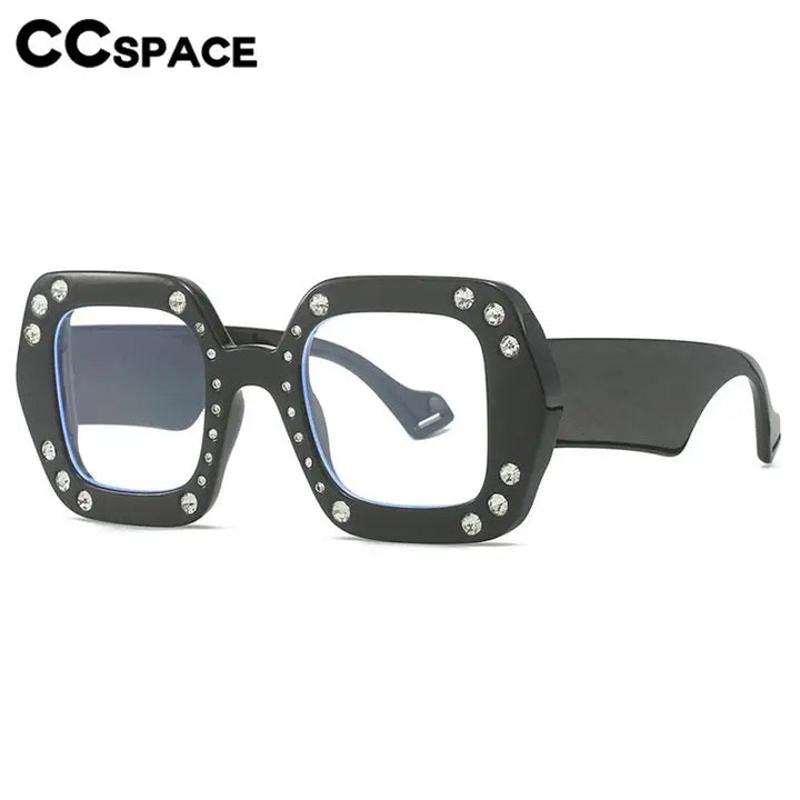 CCspace Women's Full Rim Big Square Polycarbonate Eyeglasses 57412 Full Rim CCSpace   