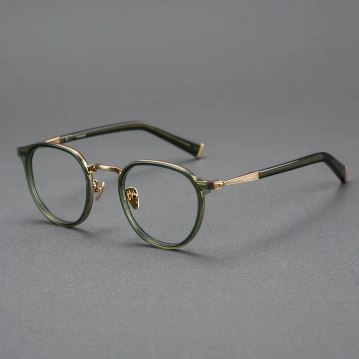 Black Mask Unisex Full Rim Round Acetate Eyeglasses BM-BKT10