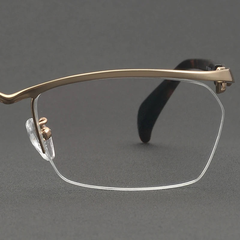 Muzz 1215 men's semi rim IP titanium prescription eyeglasses — view 9