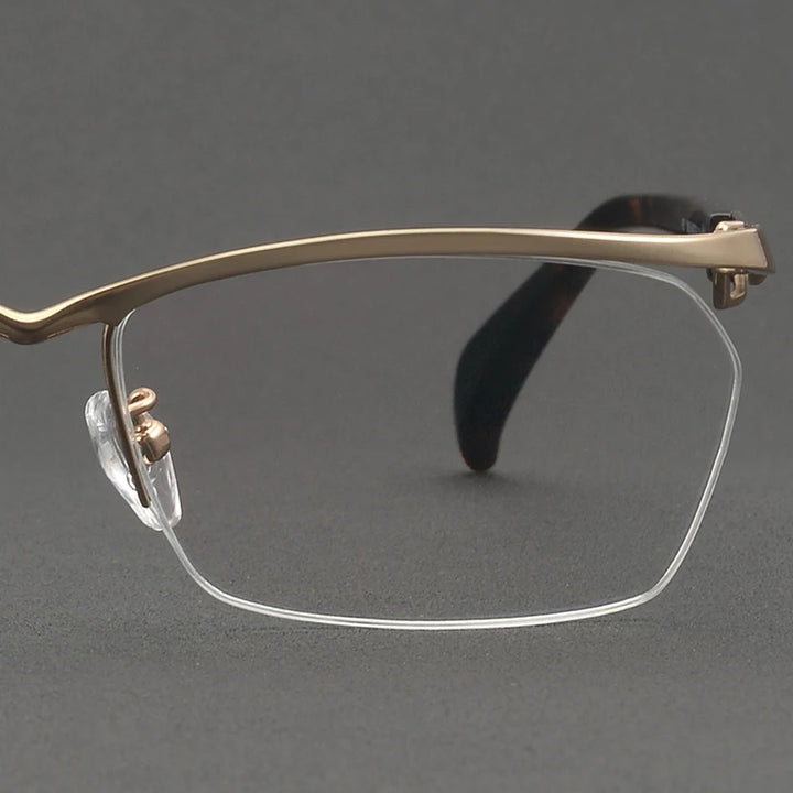 Muzz 1215 men's semi rim IP titanium prescription eyeglasses — view 9
