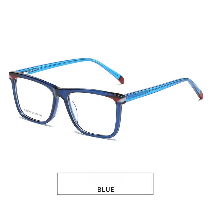 KatKani Men's Full Rim Square Acetate Eyeglasses F23043 Full Rim KatKani Eyeglasses blue  