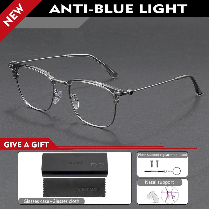 Vicky Unisex Full Rim Square Tr 90 Alloy Reading Glasses 80601