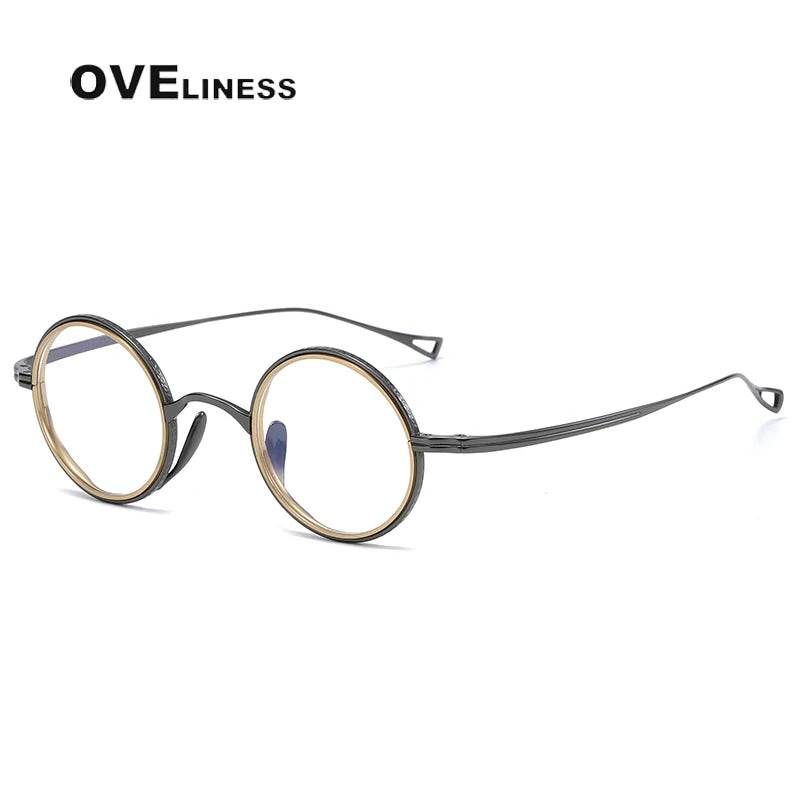 Oveliness Women's Full Rim Round Titanium Eyeglasses 369123
