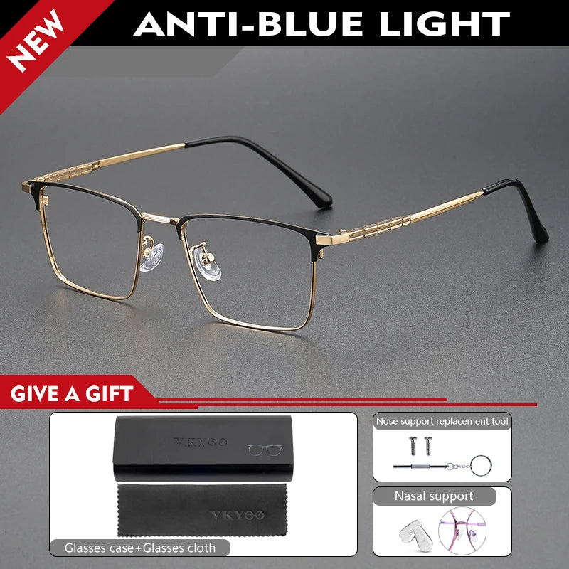 Vicky Men's Full Rim Square Titanium Reading Glasses 90271