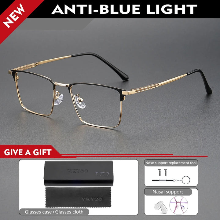 Vicky Men's Full Rim Square Titanium Reading Glasses 90271