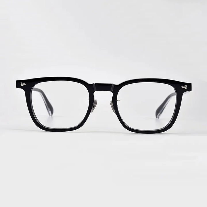 Black Mask Unisex Full Rim Square Acetate Eyeglasses Nn052 Full Rim Black Mask   