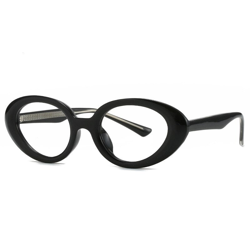 CCSpace Women's Full Rim Oval Pc Plastic Eyeglasses/Sunglasses 56760 Full Rim CCspace C7BlackClear  