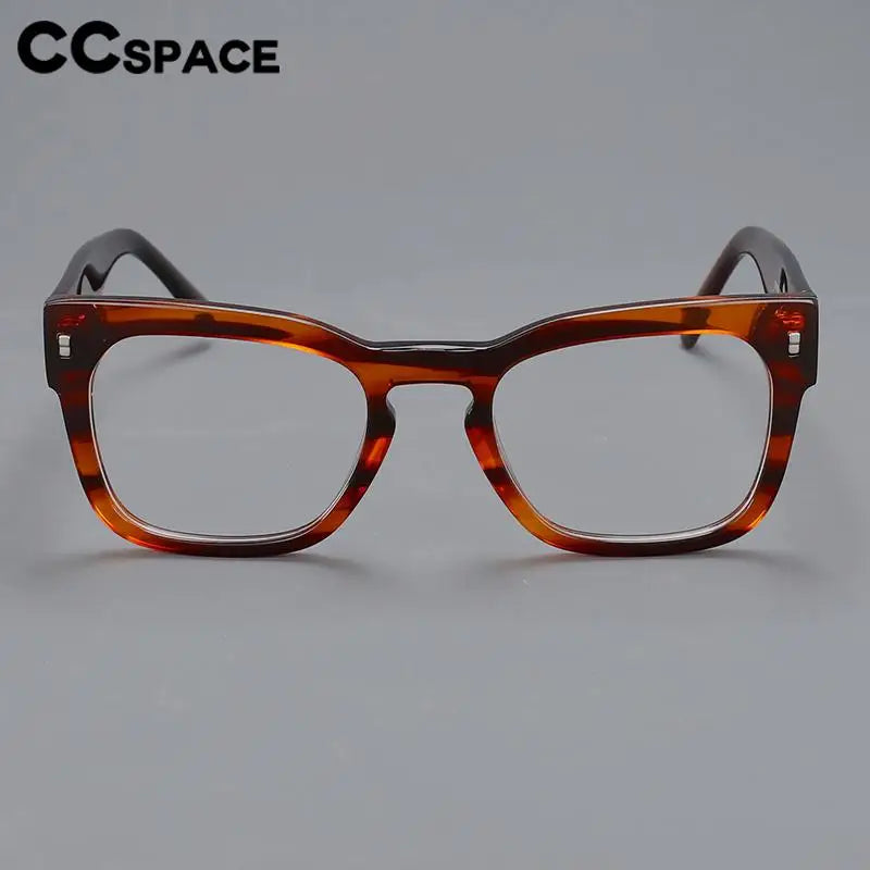 CCspace Unisex Full Rim Square Cat Eye Acetate Eyeglasses 57232 Full Rim CCspace   