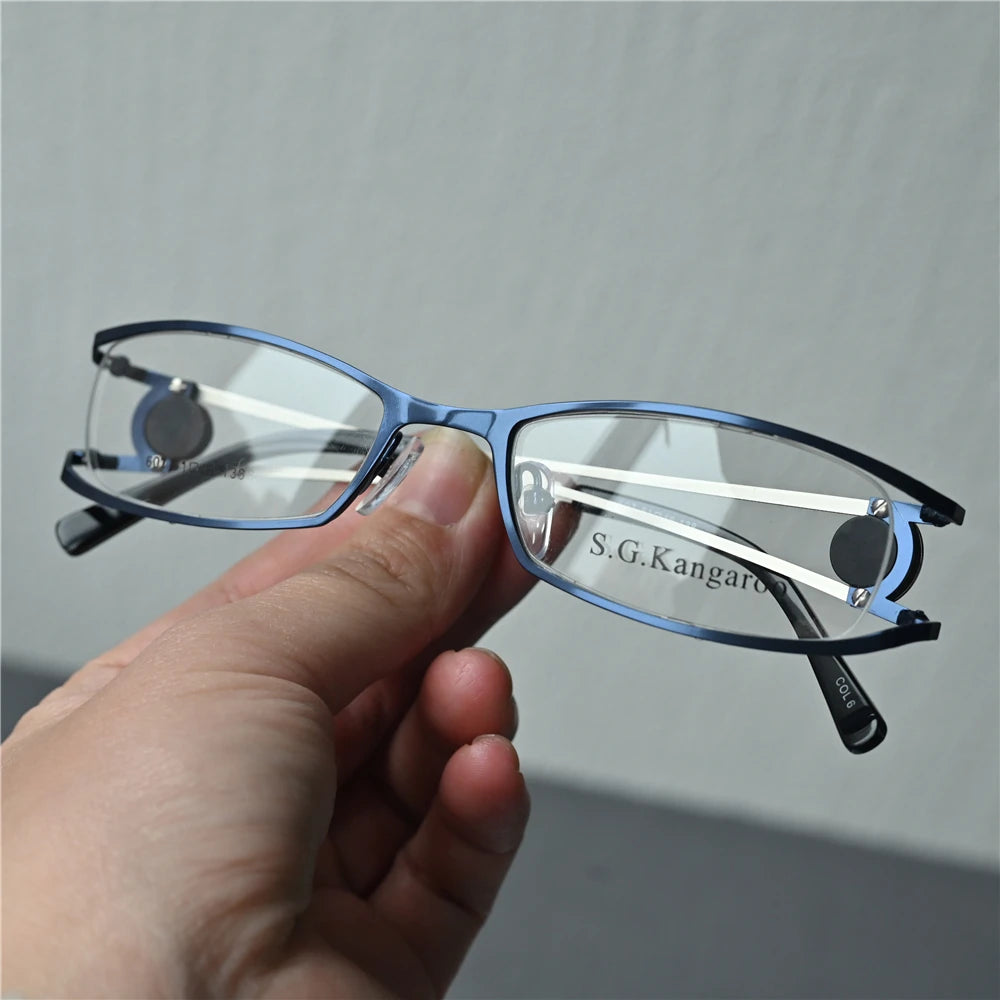 Cubojue Unisex Semi Rim Oval Rectangle Alloy Reading Glasses C607 Reading Glasses Cubojue +275 Blue 