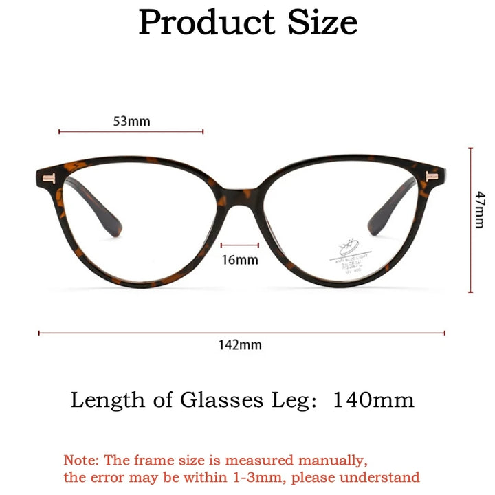 Yimaruili Women's Full Rim Oval Cat Eye Tr 90 Alloy Eyeglasses 323132