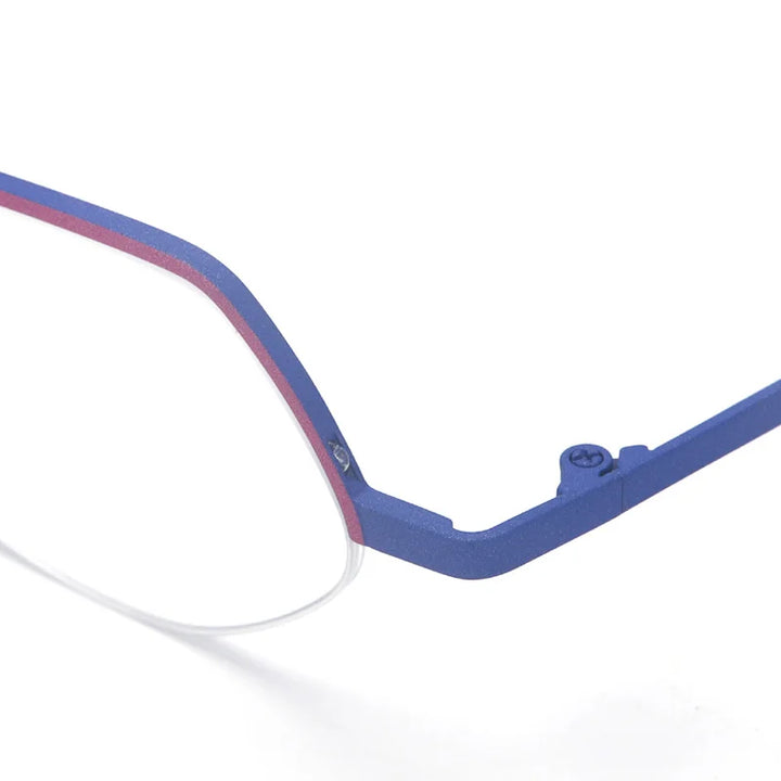 Muzz T7785 unisex small semi-rimless titanium prescription eyeglasses — view 14