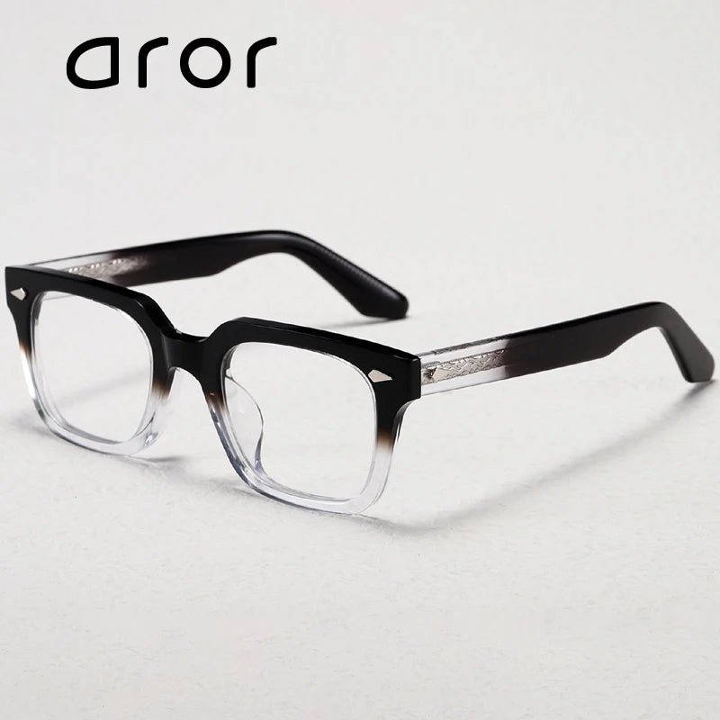 Aror Unisex Full Rim Square Thick Acetate Eyeglasses 13923