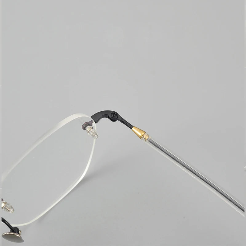 Muzz Women's Rimless Flat Top Square Titanium Eyeglasses 12220 Rimless Muzz   