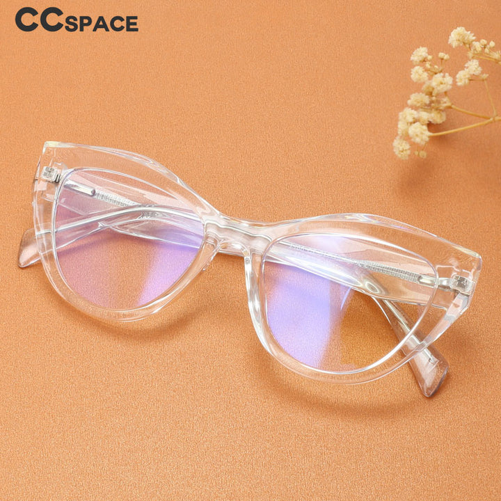 CCSpace Women's Full Rim Square Cat Eye Tr 90 Titanium Eyeglasses 56346 Full Rim CCspace   