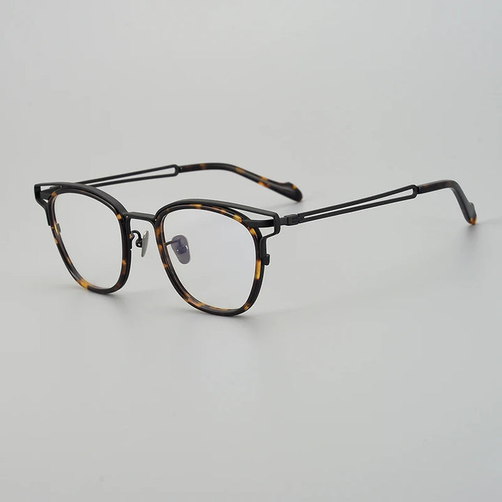 Aimee Unisex Full Rim Square Titanium Acetate Eyeglasses 190060 Full Rim Aimee Tortoise-Black  