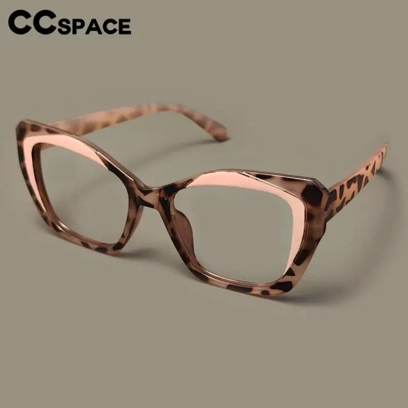 CCSpace Women's Full Rim Square Cat Eye Tr 90 Titanium Eyeglasses 56881 Full Rim CCspace   