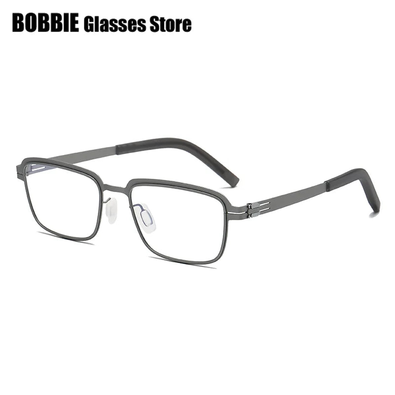Bobbie Unisex Full Rim Square Screwless Steel Acetate Eyeglasses 165038