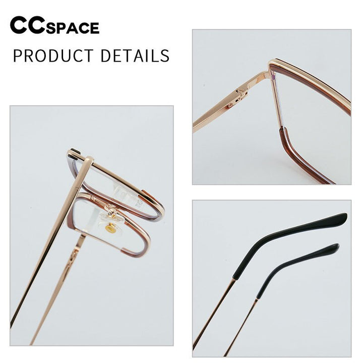 CCspace Unisex Full Rim Square Cat Eye TR 90 Alloy Eyeglasses 55915 Full Rim CCspace   