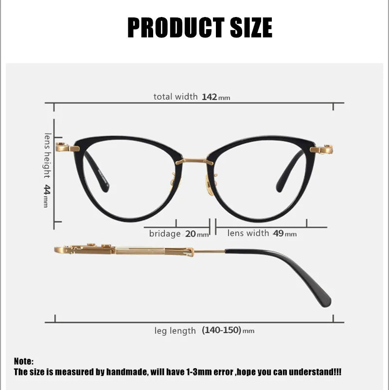 Aimee Women's Full Rim Cat Eye Titanium Acetate Eyeglasses 49142