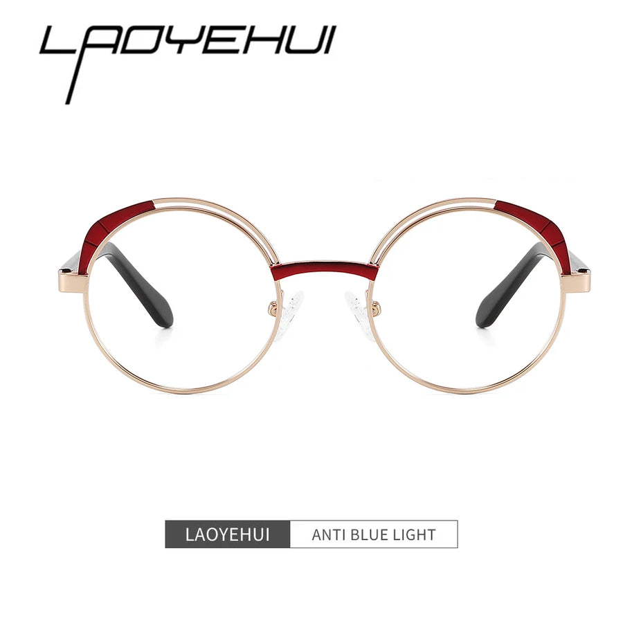 Laoyehui Women's Full Rim Round Alloy Reading Glasses G8950 Reading Glasses Laoyehui   