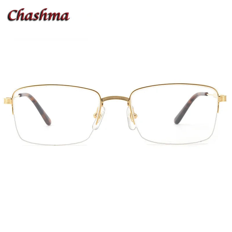Chashma Ochki Men's Semi Rim Square Titanium Eyeglasses 0348 Semi Rim Chashma Ochki   