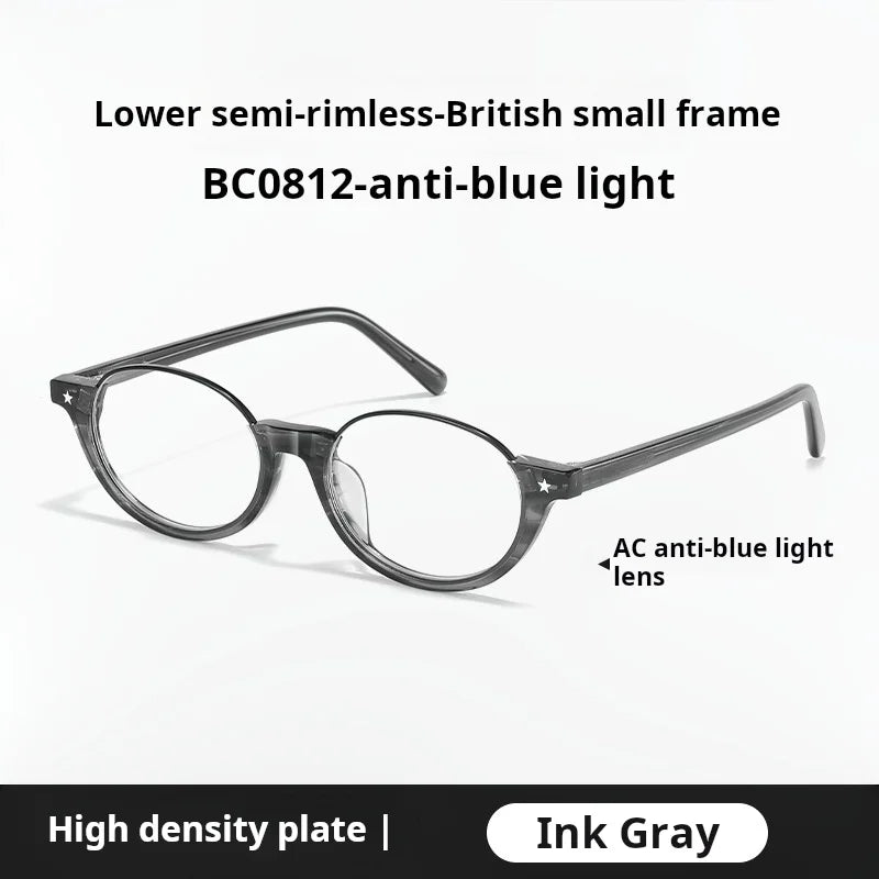 Momoja Unisex Full Rim Oval Acetate Titanium Eyeglasses 720812