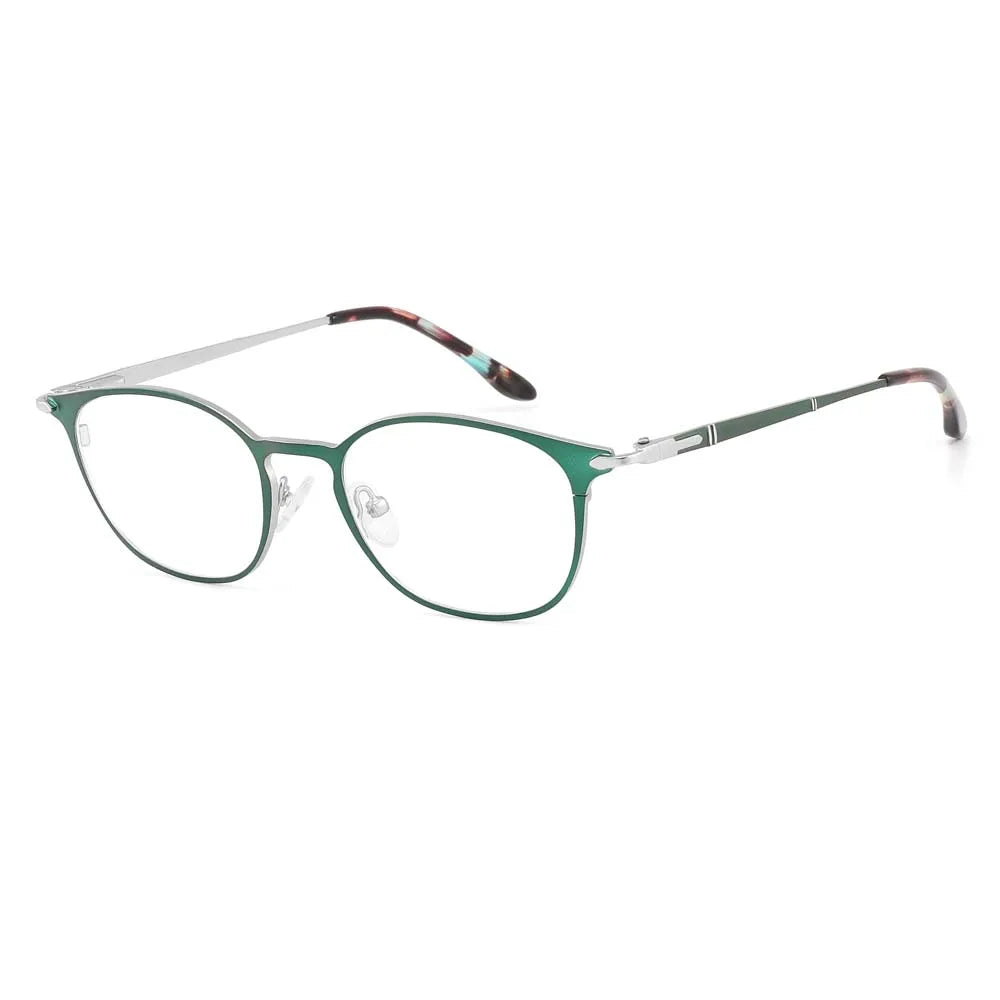 Laoyehui Women's Full Rim Round Alloy Acetate Reading Glasses L8973 Reading Glasses Laoyehui C3 -150 