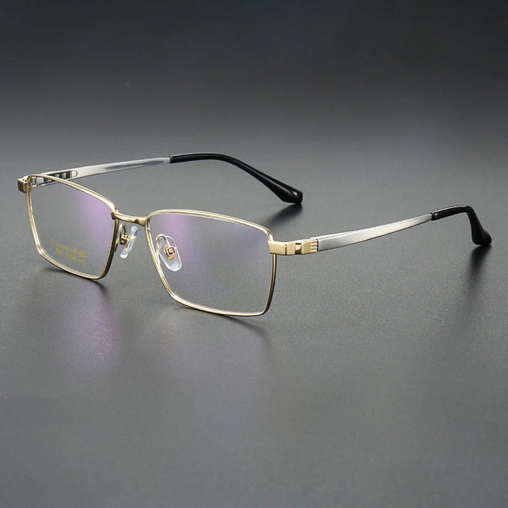 Muzz Men's Full Rim Big Polygon Square Titanium Eyeglasses 82911