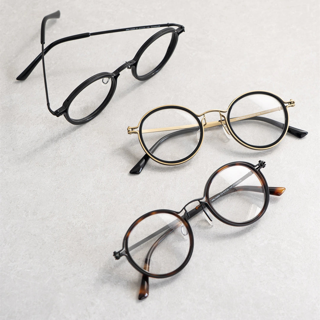 Blackmask Unisex Full Rim Round Titanium Eyeglasses BM-T5860A