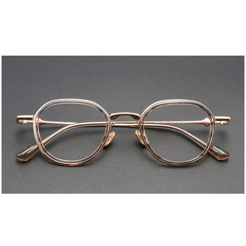 Aror Women's Full Rim Polygon Oval Acetate Titannium Eyeglasses 76810