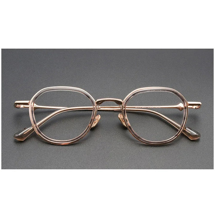 Aror Women's Full Rim Polygon Oval Acetate Titannium Eyeglasses 76810