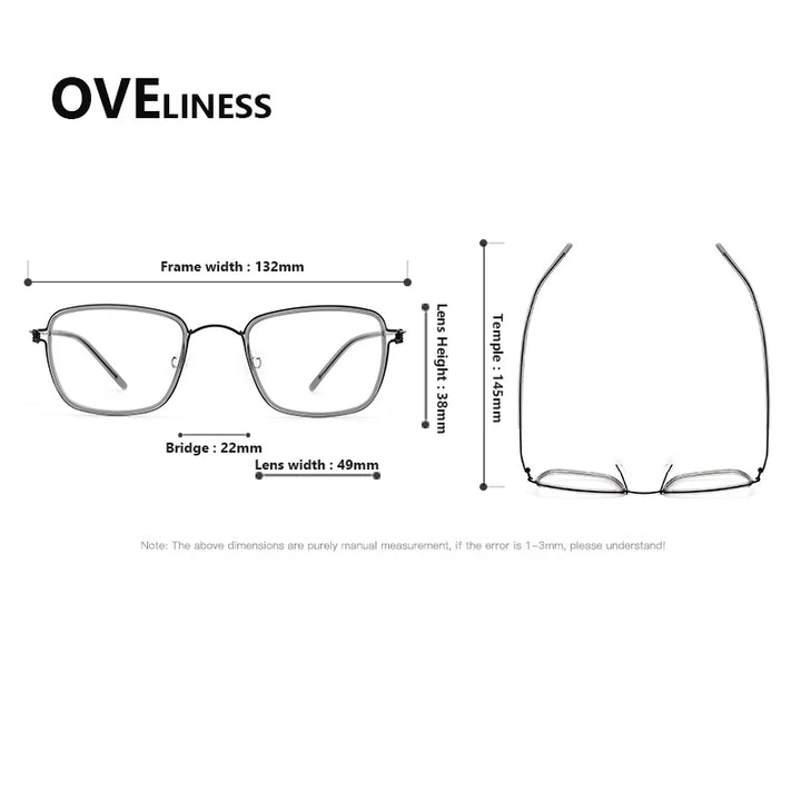 Oveliness Women's Full Rim Polygon Acetate Titanium Eyeglasses 381048
