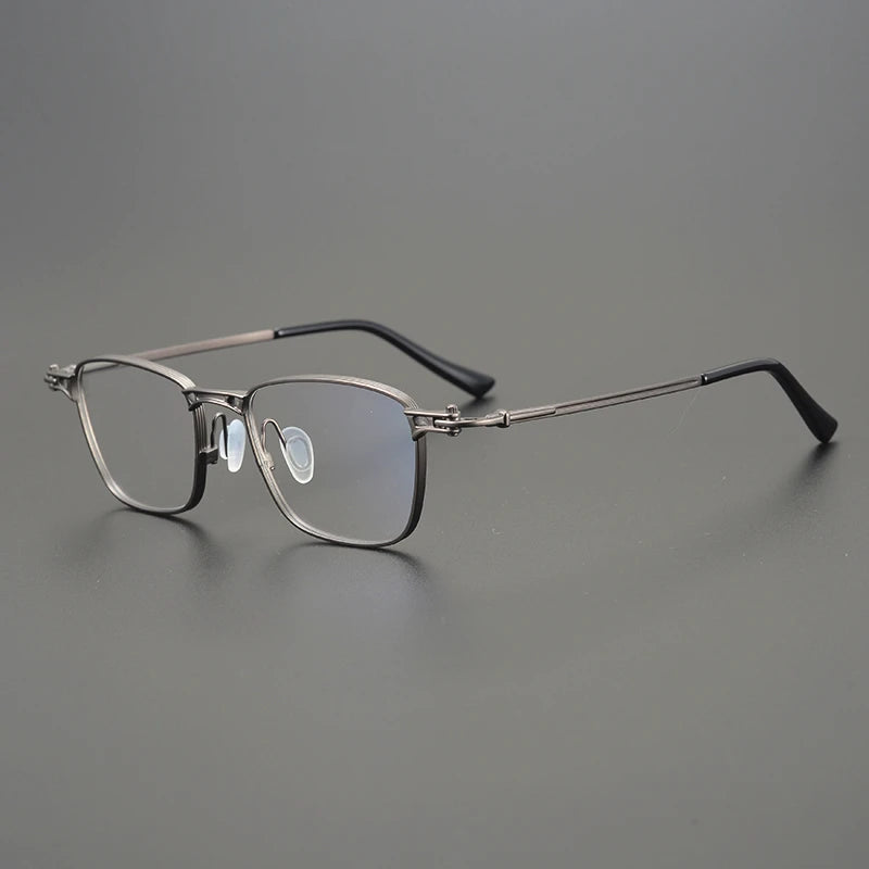 Black Mask Unisex Full Rim Big Square Titanium Eyeglasses 45890 Full Rim Black Mask   