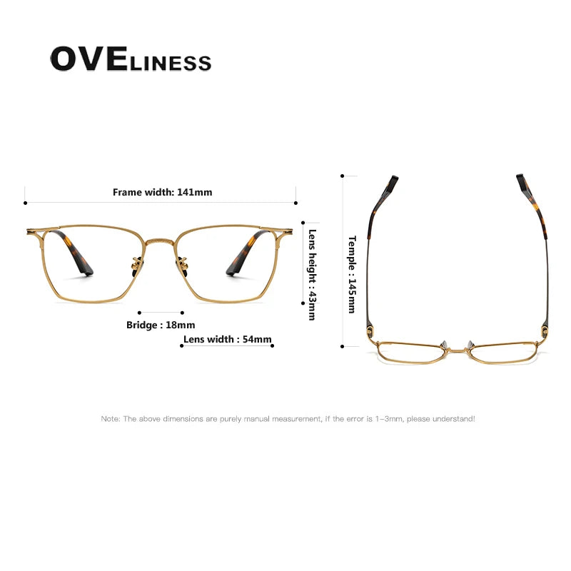 Oveliness Unisex Full Rim Square Titanium Acetate Eyeglasses 80999