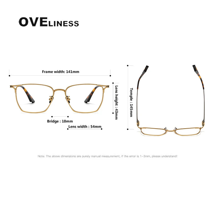 Oveliness Unisex Full Rim Square Titanium Acetate Eyeglasses 80999