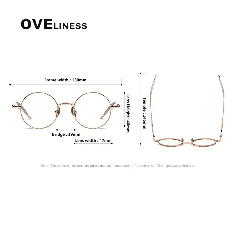 Oveliness Unisex Full Rim Round Titanium Eyeglasses 4619 Full Rim Oveliness   