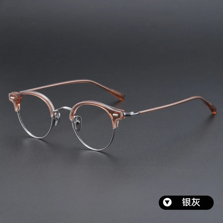 Bclear Unisex Full Rim Round Titanium Eyeglasses SM-V8264