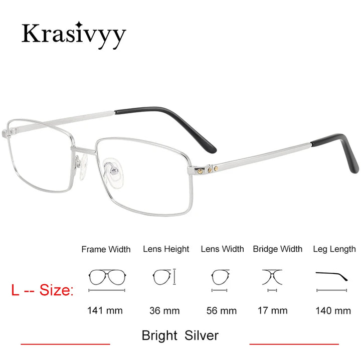 Krasivyy Unisex Full Rim Square Two Sizes Titanium Eyeglasses 310085