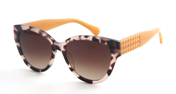 Esnbie Women's Full Rim Cat Eye Acetate Nylon Sunglasses 917125