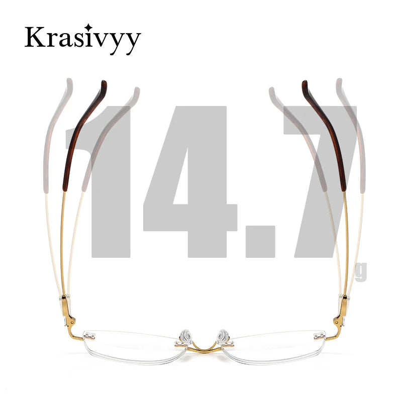 Krasivyy Women's Rimless Oval Titanium Eyeglasses 6006 Rimless Krasivyy   