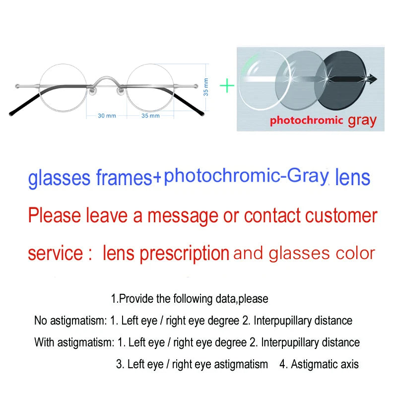 Yujo Unisex Semi Rim Round Titanium Eyeglasses 3535 Semi Rim Yujo graying CHINA